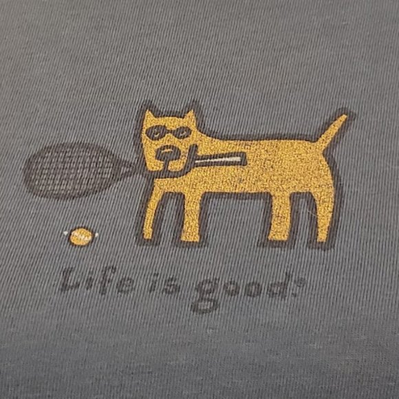 Life Is Good Tops - Life is Good Women's T Shirt Rocket the Dog Tennis Blue Large L